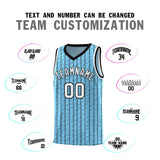 Custom Light Blue Custom Gray Pinstripe Retro Sets Uniform Basketball Jersey