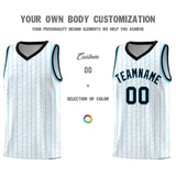 Custom White Custom Gray Pinstripe Retro Sets Uniform Basketball Jersey