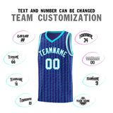 Custom Royal Custom Gray Pinstripe Retro Sets Uniform Basketball Jersey