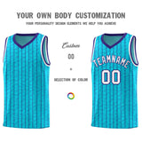 Custom Sky Blue Custom Gray Pinstripe Retro Sets Uniform Basketball Jersey
