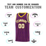 Custom Purple Custom Gray Pinstripe Retro Sets Uniform Basketball Jersey