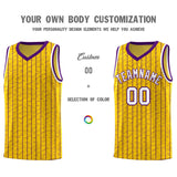 Custom Gold Custom Gray Pinstripe Retro Sets Uniform Basketball Jersey
