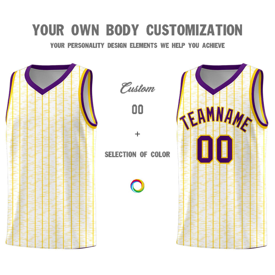 Custom White Custom Gray Pinstripe Retro Sets Uniform Basketball Jersey