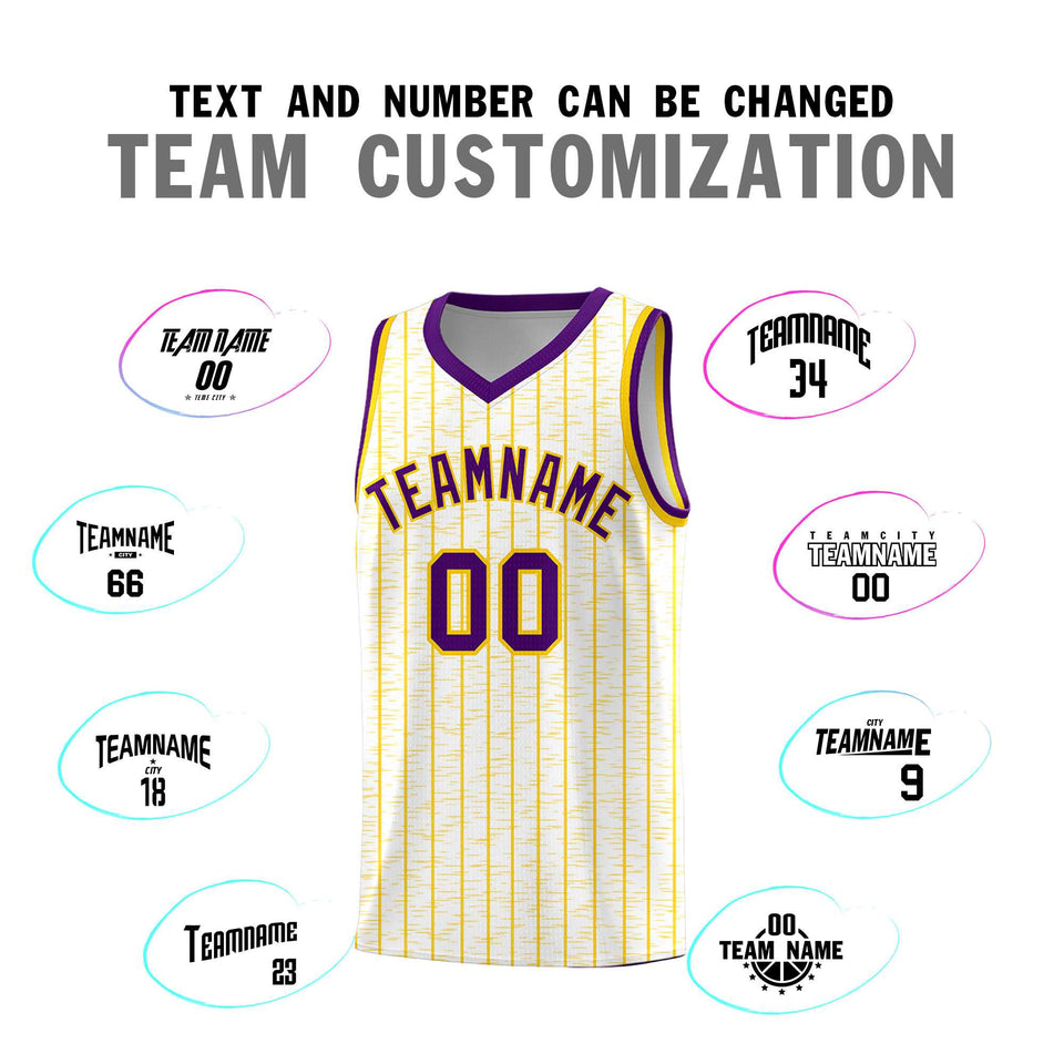 Custom White Custom Gray Pinstripe Retro Sets Uniform Basketball Jersey