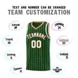 Custom Green Custom Gray Pinstripe Retro Sets Uniform Basketball Jersey