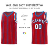 Custom Red Custom Gray Pinstripe Retro Sets Uniform Basketball Jersey
