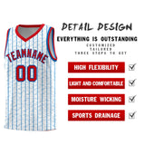 Custom White Custom Gray Pinstripe Retro Sets Uniform Basketball Jersey