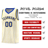 Custom White Custom Gray Pinstripe Retro Sets Uniform Basketball Jersey
