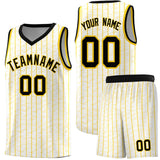 Custom White Custom Gray Pinstripe Retro Sets Uniform Basketball Jersey