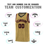 Custom Old Gold Custom Gray Pinstripe Retro Sets Uniform Basketball Jersey