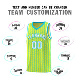 Custom Fluorescent Green Custom Gray Pinstripe Retro Sets Uniform Basketball Jersey