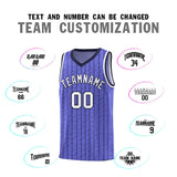 Custom Munsell Blue Custom Gray Pinstripe Retro Sets Uniform Basketball Jersey
