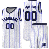 Custom White Custom Gray Pinstripe Retro Sets Uniform Basketball Jersey