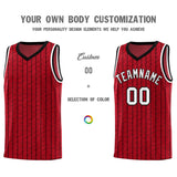Custom Red Custom Gray Pinstripe Retro Sets Uniform Basketball Jersey
