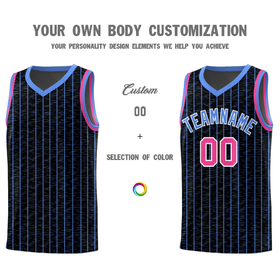 Custom Black Custom Gray Pinstripe Retro Sets Uniform Basketball Jersey