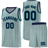 Custom Gray Custom Gray Pinstripe Retro Sets Uniform Basketball Jersey