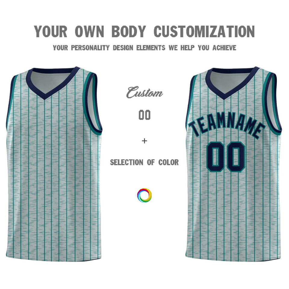 Custom Gray Custom Gray Pinstripe Retro Sets Uniform Basketball Jersey