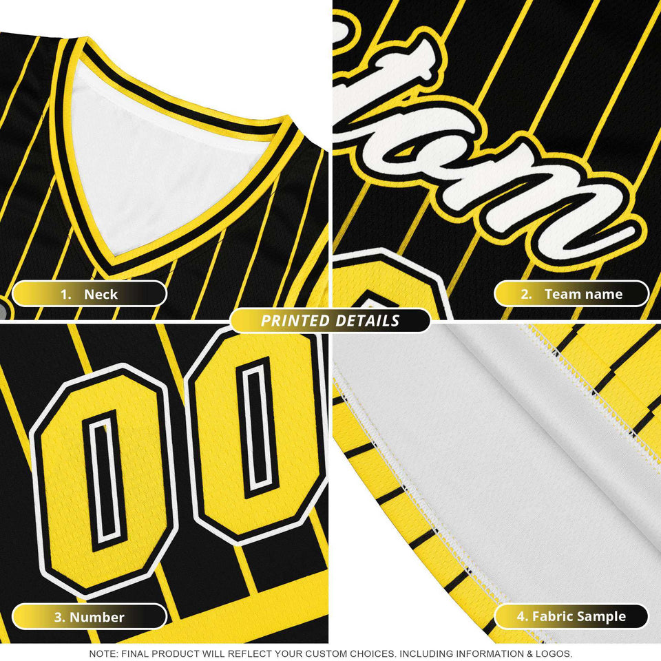 Custom Gold Custom Gray Pinstripe Retro Sets Uniform Basketball Jersey