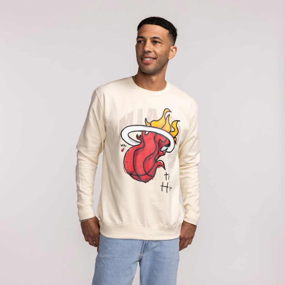 B2SS Miami HEAT Cream Vintage Crewneck