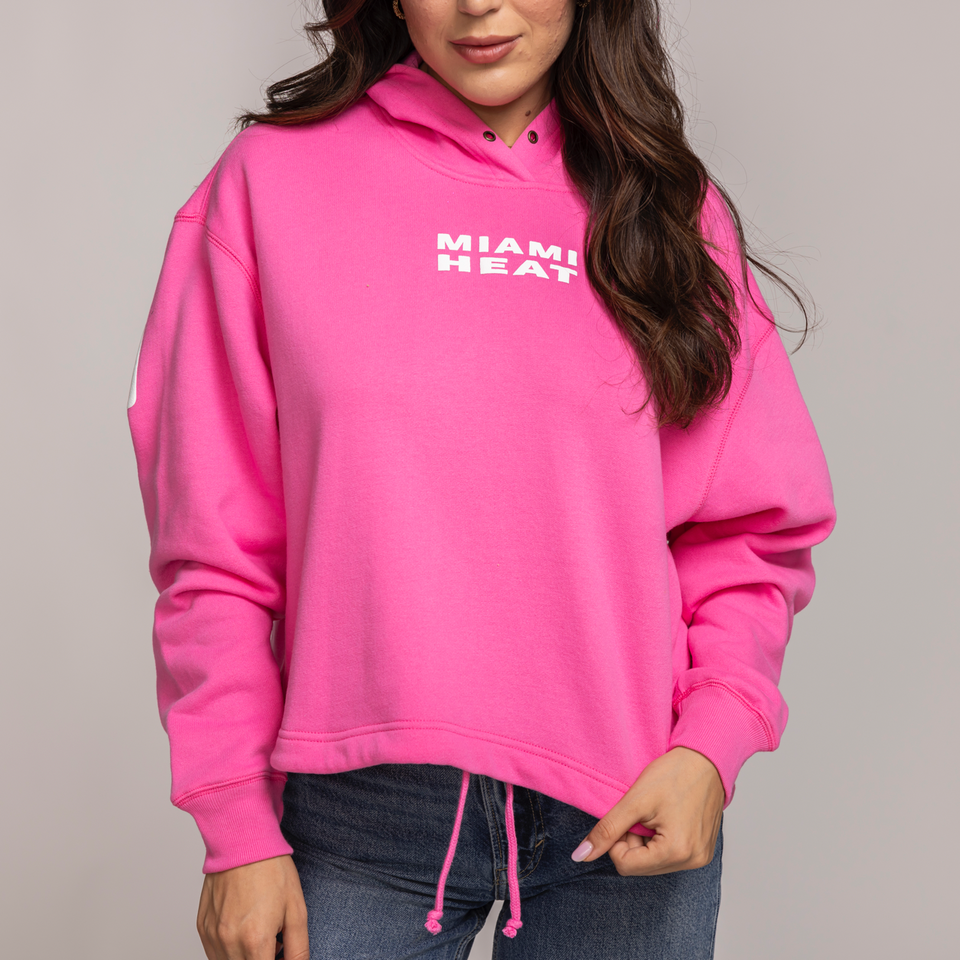 '47 Brand Miami HEAT Original Vice Cropped Hoodie