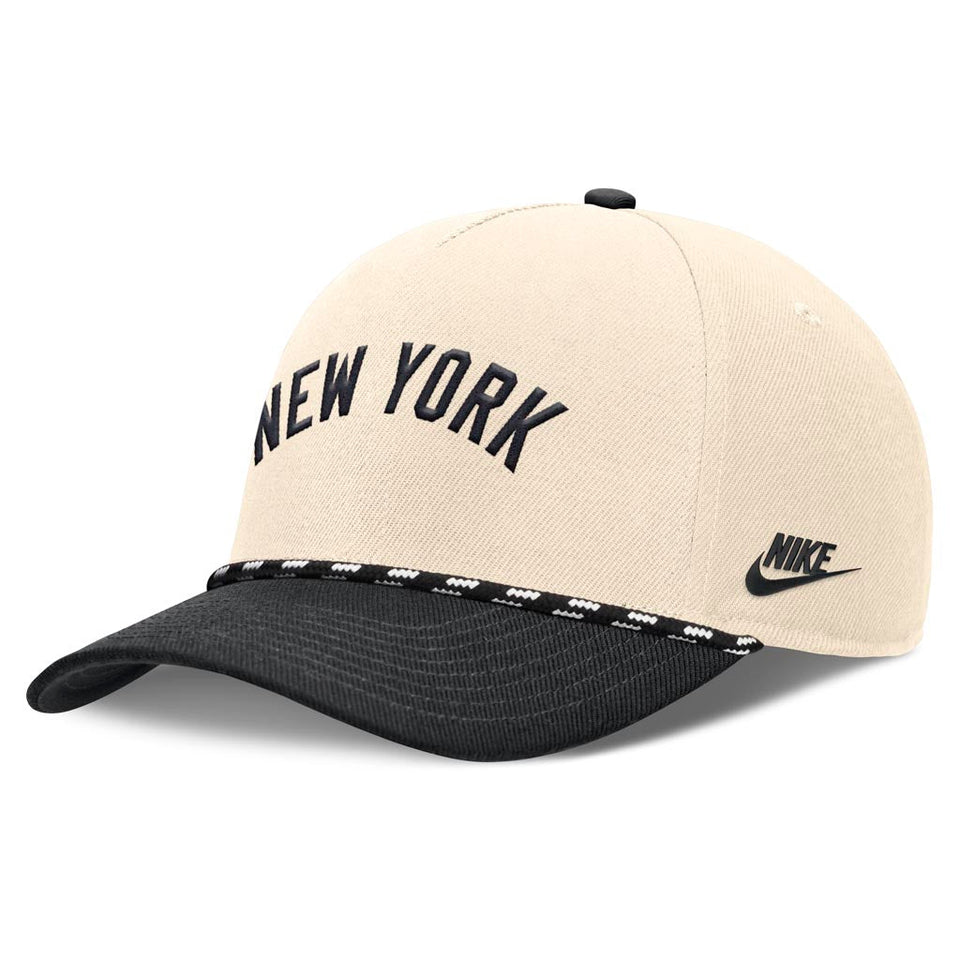 MLB New York Yankees Nike Two-Tone Rise Script Snapback Hat - Cream