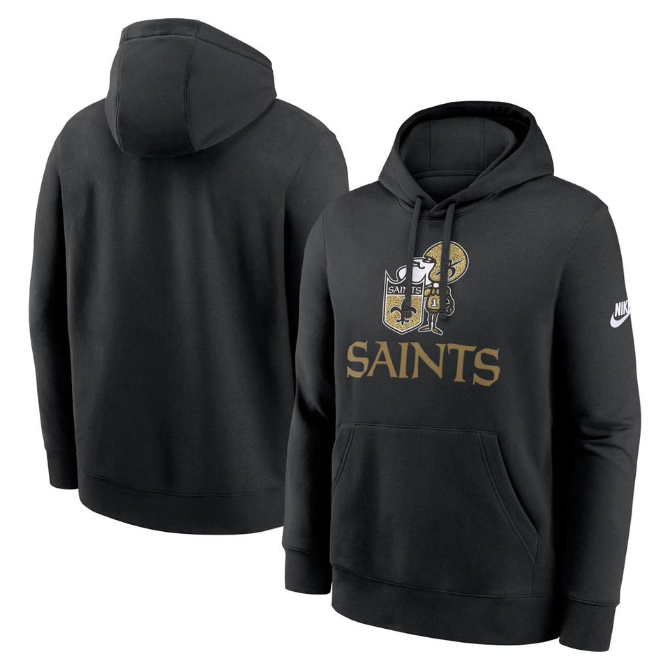 NFL New Orleans Saints Nike 2025 Rewind Club Pullover Hoodie - Black