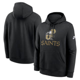 NFL New Orleans Saints Nike 2025 Rewind Club Pullover Hoodie - Black