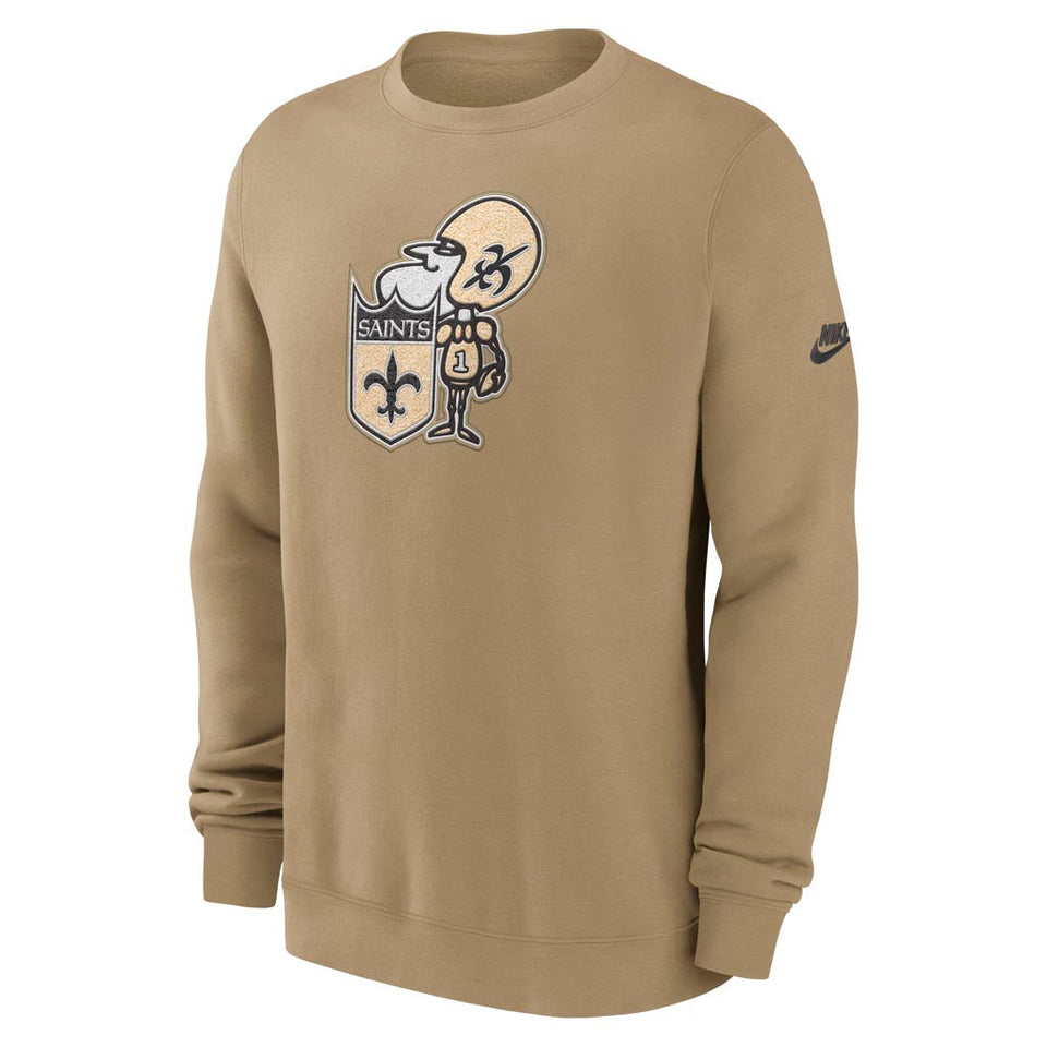 NFL New Orleans Saints Nike 2025 Rewind Club Pullover Crew Sweatshirt - Brown