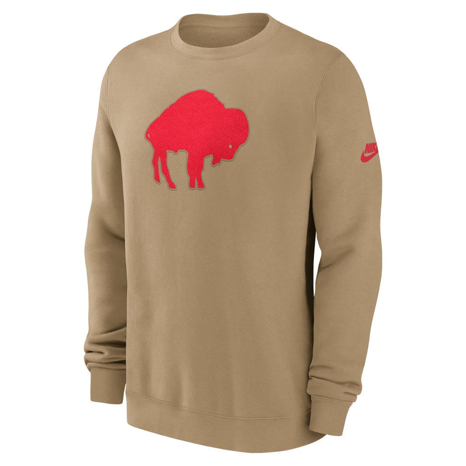NFL Buffalo Bills Nike 2025 Rewind Club Pullover Crew Sweatshirt - Brown