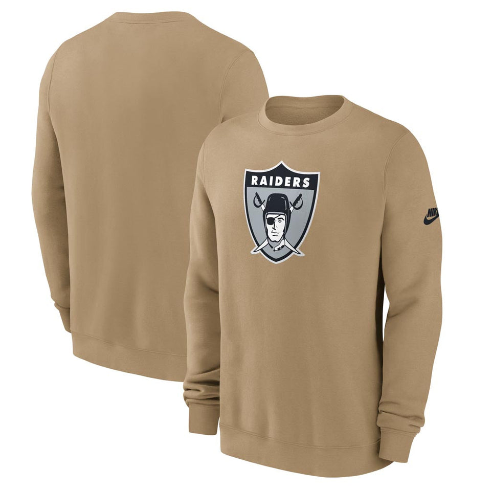 NFL Las Vegas Raiders Nike 2025 Rewind Club Pullover Crew Sweatshirt - Brown
