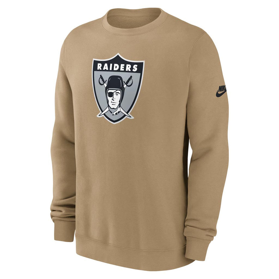 NFL Las Vegas Raiders Nike 2025 Rewind Club Pullover Crew Sweatshirt - Brown