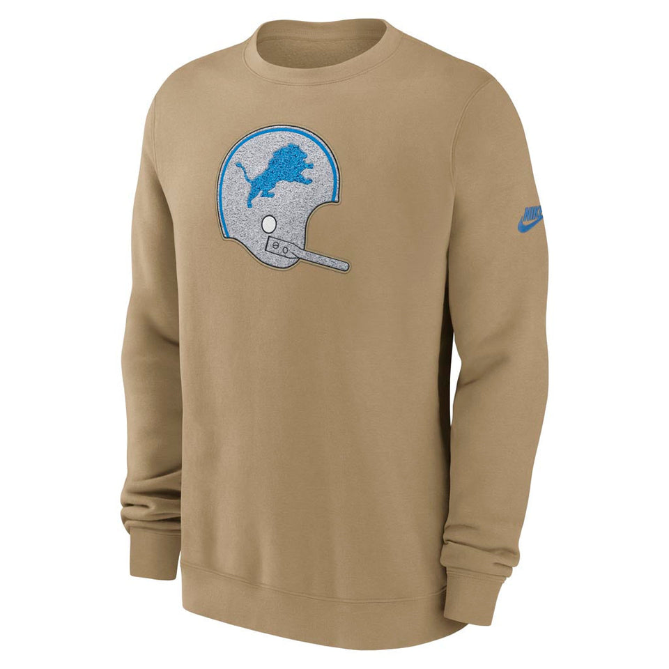 NFL Detroit Lions Nike 2025 Rewind Club Pullover Crew Sweatshirt - Brown