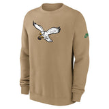 NFL Philadelphia Eagles Nike 2025 Rewind Club Pullover Crew Sweatshirt - Brown