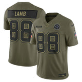 NFL Dallas Cowboys Ceedee Lamb Nike 2025 Salute to Service Limited Jersey - Green