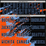 Custom Black Orange-Powder Blue Abstract Fragment Art Splash Sports Sublimation Soccer Uniform Jersey