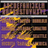 Custom Black Purple-Gold Abstract Fragment Art Splash Sports Sublimation Soccer Uniform Jersey