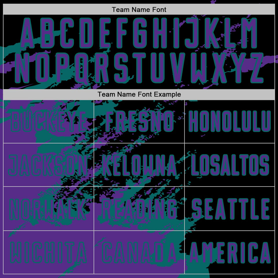 Custom Black Purple-Teal Abstract Fragment Art Splash Sports Sublimation Soccer Uniform Jersey