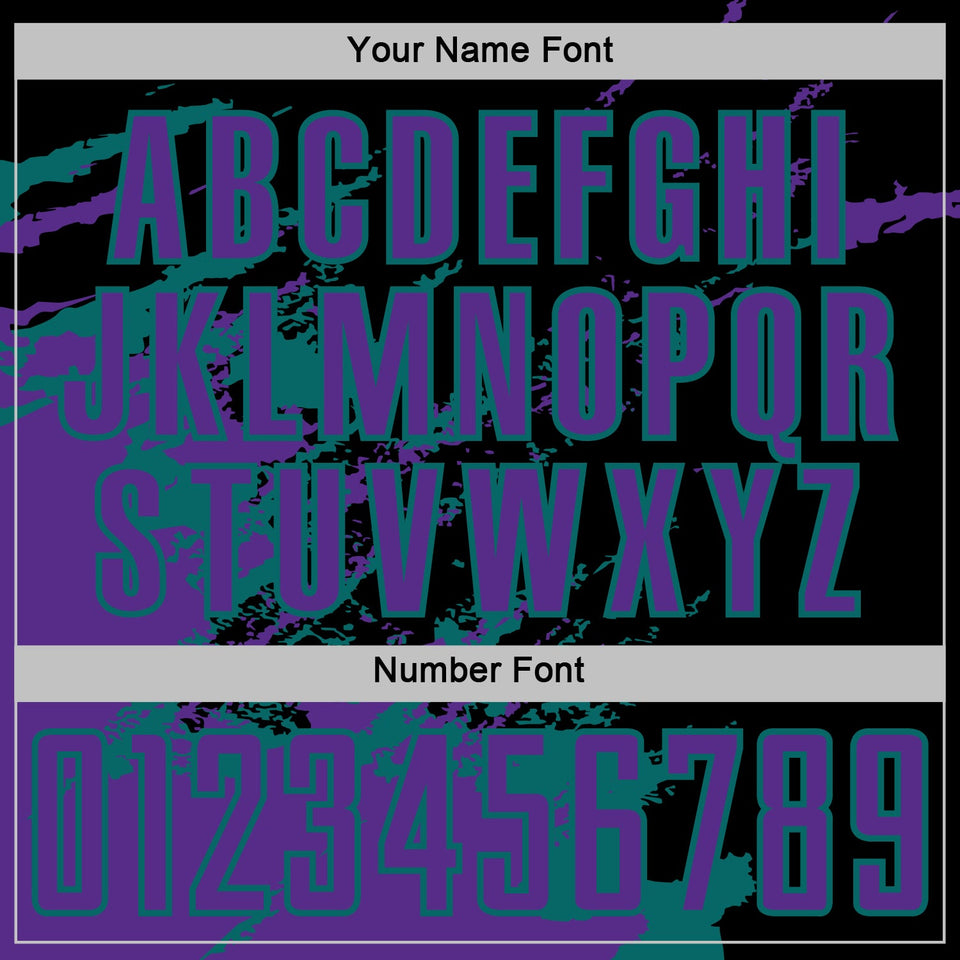 Custom Black Purple-Teal Abstract Fragment Art Splash Sports Sublimation Soccer Uniform Jersey