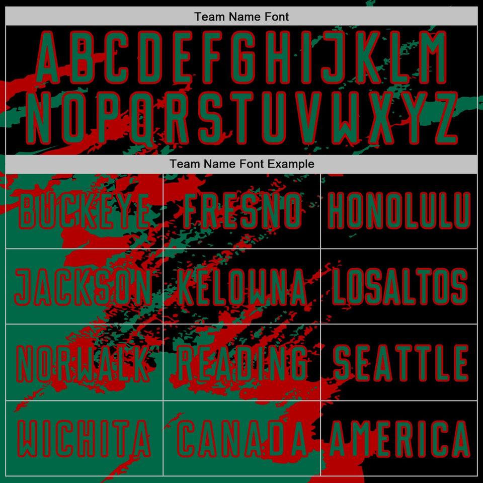 Custom Black Kelly Green-Red Abstract Fragment Art Splash Sports Sublimation Soccer Uniform Jersey