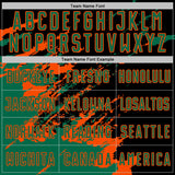 Custom Black Kelly Green-Orange Abstract Fragment Art Splash Sports Sublimation Soccer Uniform Jersey