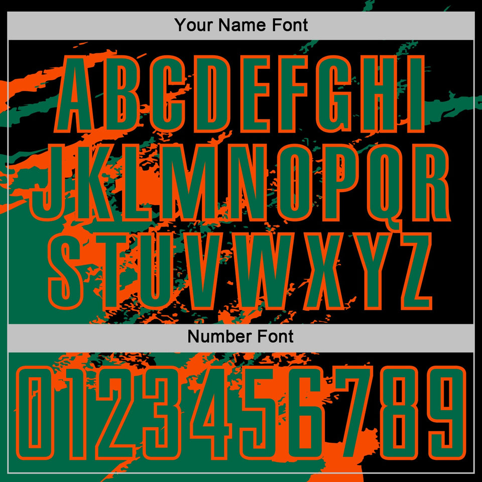 Custom Black Kelly Green-Orange Abstract Fragment Art Splash Sports Sublimation Soccer Uniform Jersey