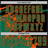 Custom Black Kelly Green-Orange Abstract Fragment Art Splash Sports Sublimation Soccer Uniform Jersey