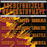 Custom Black Crimson-Gold Abstract Fragment Art Splash Sports Sublimation Soccer Uniform Jersey