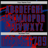 Custom Black Royal-Red Abstract Fragment Art Splash Sports Sublimation Soccer Uniform Jersey