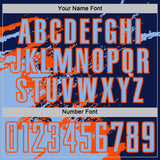 Custom Navy Light Blue-Orange Abstract Fragment Art Splash Sports Sublimation Soccer Uniform Jersey