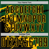 Custom Green Black-Gold Abstract Fragment Art Splash Sports Sublimation Soccer Uniform Jersey