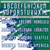 Custom Kelly Green White-Royal Abstract Fragment Art Splash Sports Sublimation Soccer Uniform Jersey