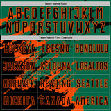 Custom Kelly Green Black-Orange Abstract Fragment Art Splash Sports Sublimation Soccer Uniform Jersey