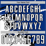 Custom Royal White-Black Abstract Fragment Art Splash Sports Sublimation Soccer Uniform Jersey