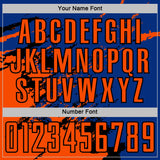 Custom Royal Orange-Black Abstract Fragment Art Splash Sports Sublimation Soccer Uniform Jersey